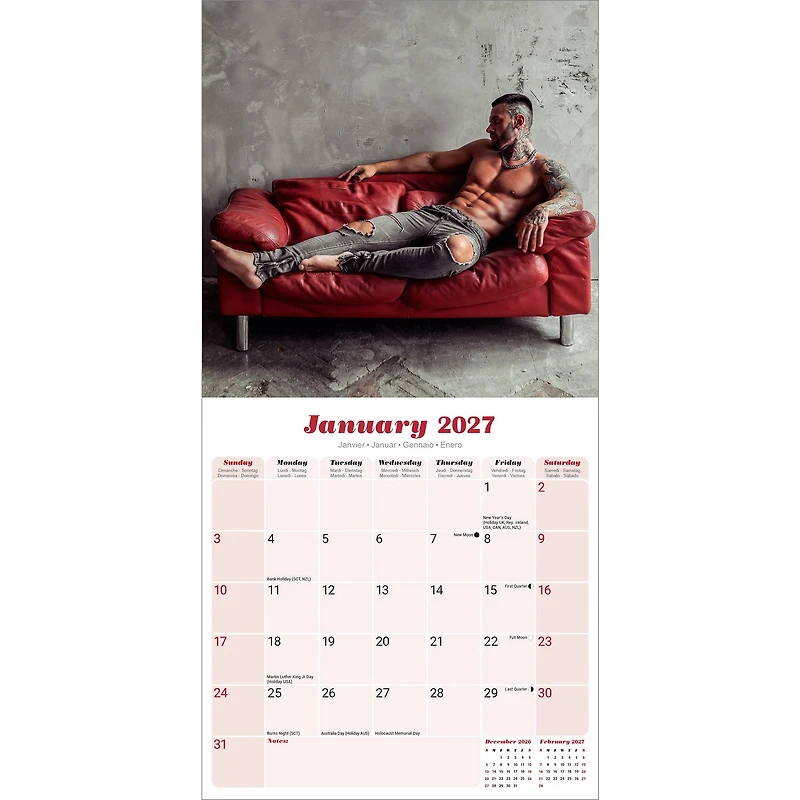 Guys 2027 Wall Calendar