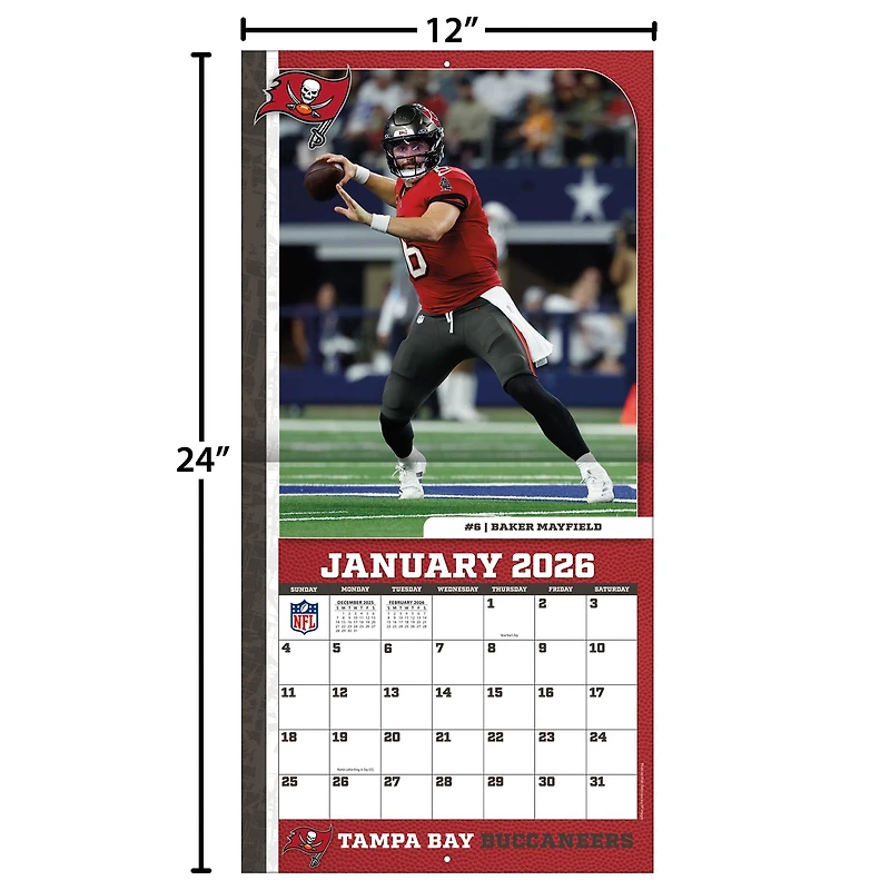 NFL Tampa Bay Buccaneers 2026 Wall Calendar - Online Only