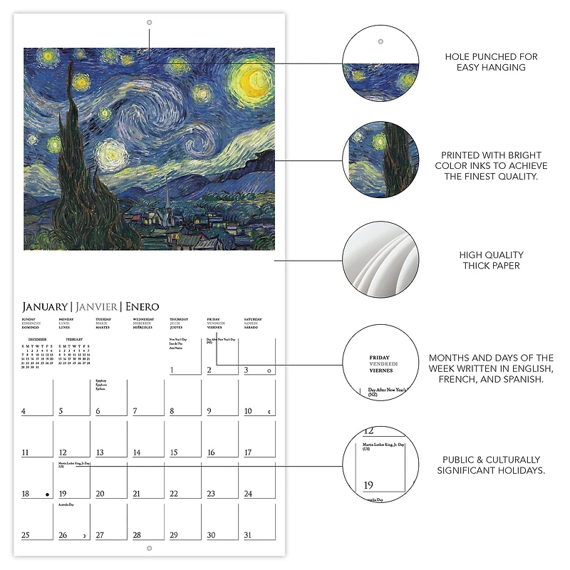 Van Gogh 2026 Wall Calendar - Online Only