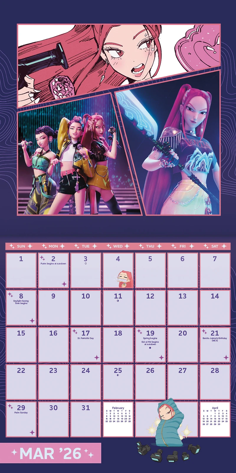 Kpop Demon Hunters 2026 Wall Calendar