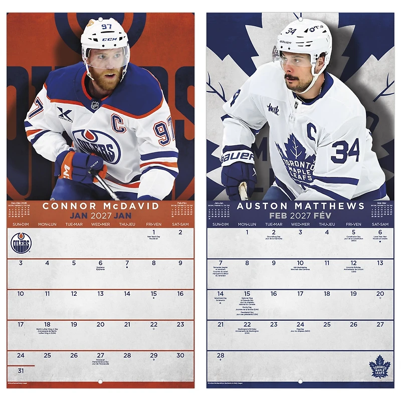 NHL Superstars 2027 Mini Calendar