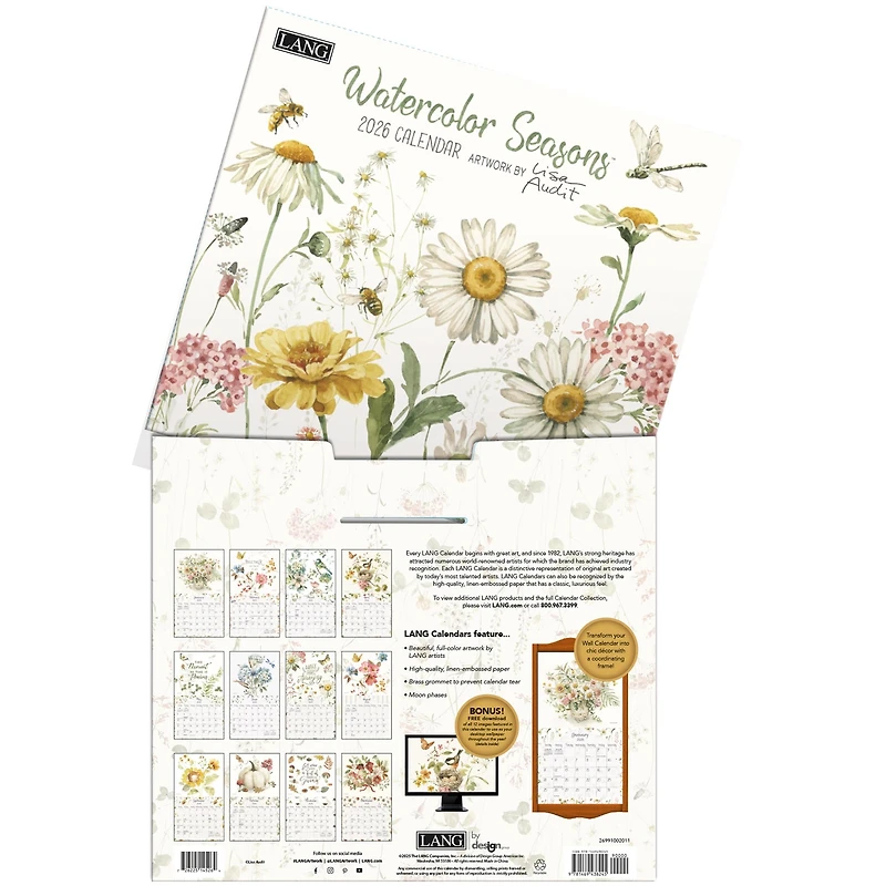 Watercolor Seasons 2026 Wall Calendar - Online Only