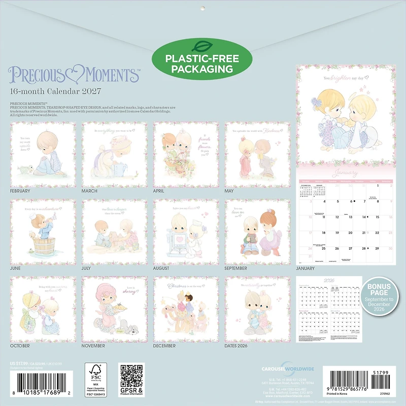 Precious Moments 2027 Wall Calendar