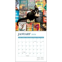 Cats And Books 2026 Wall Calendar