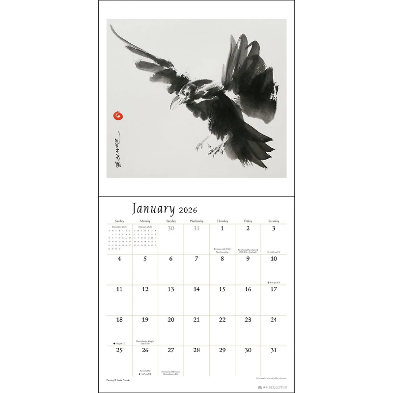 Artful Crow 2026 Wall Calendar - Online Only