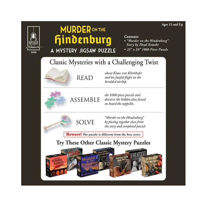 Murder on the Hindenburg 1000 Piece Puzzle - Online Only