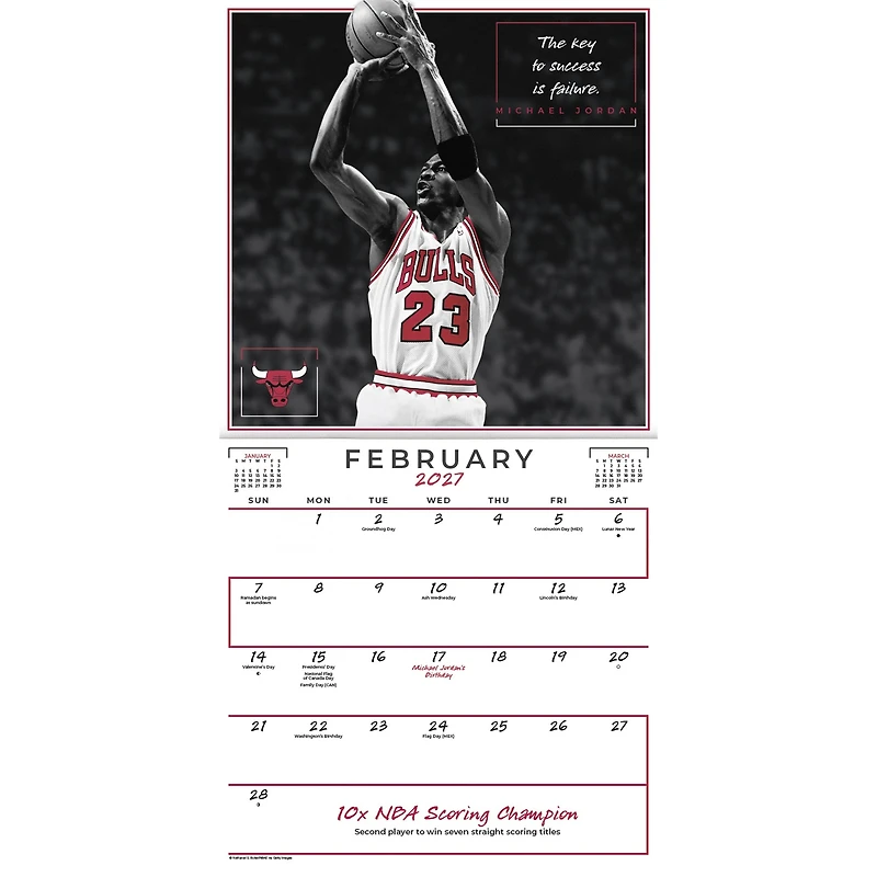 NBA Michael Jordan 2027 Wall Calendar