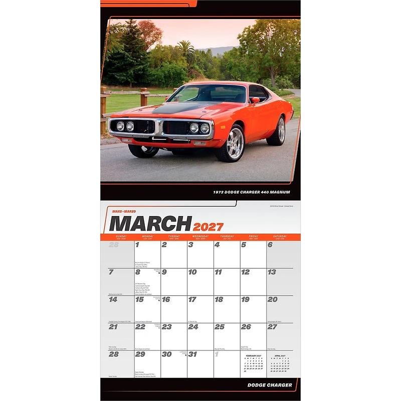 Dodge Charger 2027 Wall Calendar