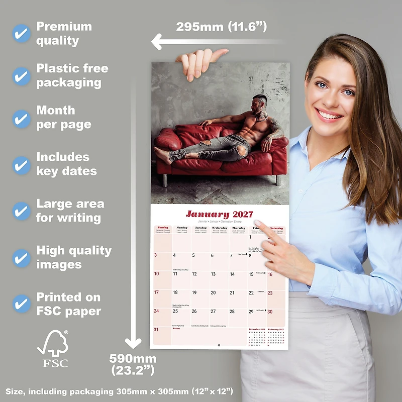Guys 2027 Wall Calendar