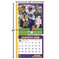 NFL  Justin Jefferson Minnesota Vikings 2026 Wall Calendar