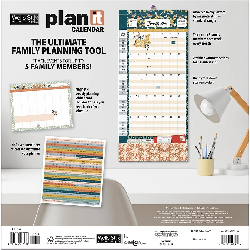 Flora & Fauna 2025-2026 Plan It Wall Calendar - Online Only