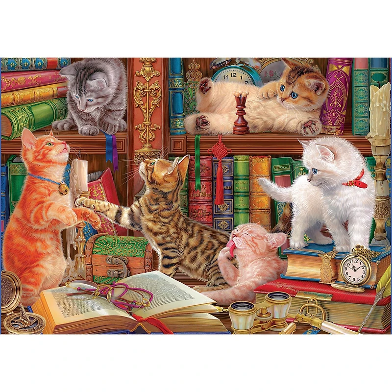 Library Kittens 1000 Piece Puzzle