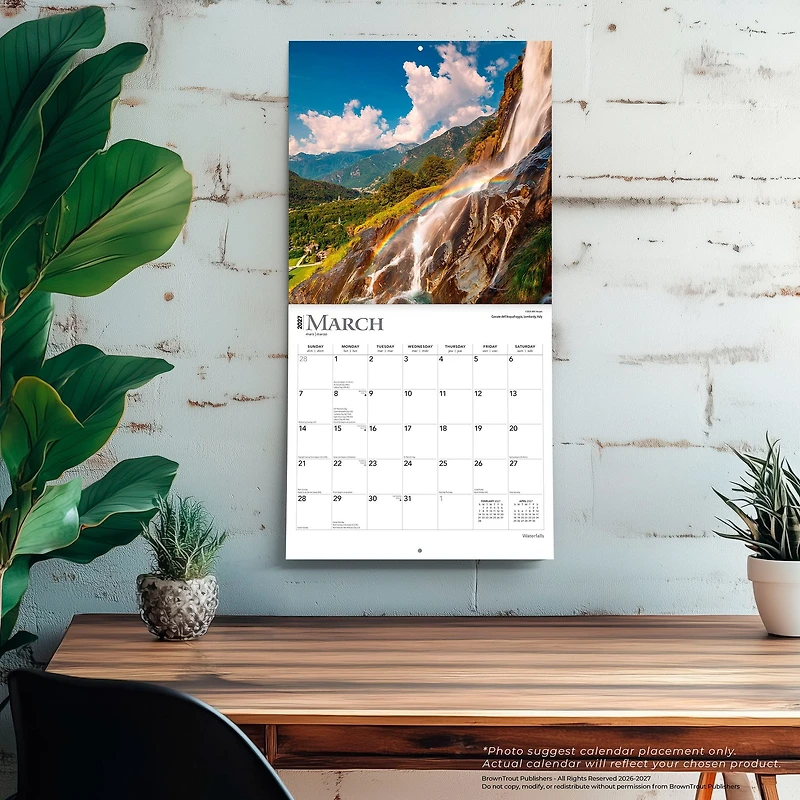 Waterfalls 2027 Wall Calendar