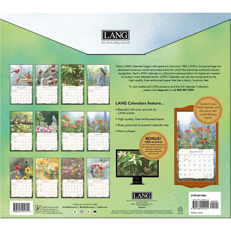 Songbirds 2027 Wall Calendar