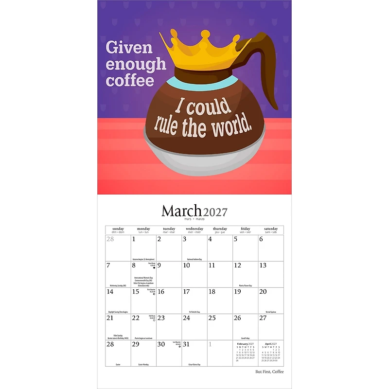 But First Coffee 2027 Mini Calendar