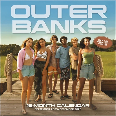 Outer Banks with Poster 2025-2026 Deluxe Wall Calendar