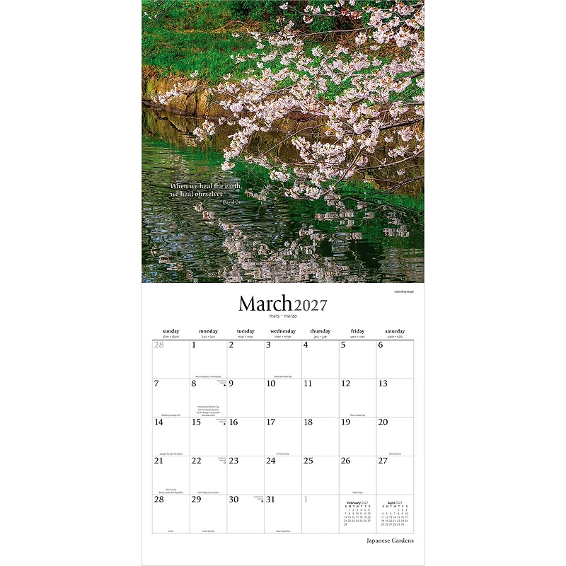 Japanese Gardens 2027 Wall Calendar