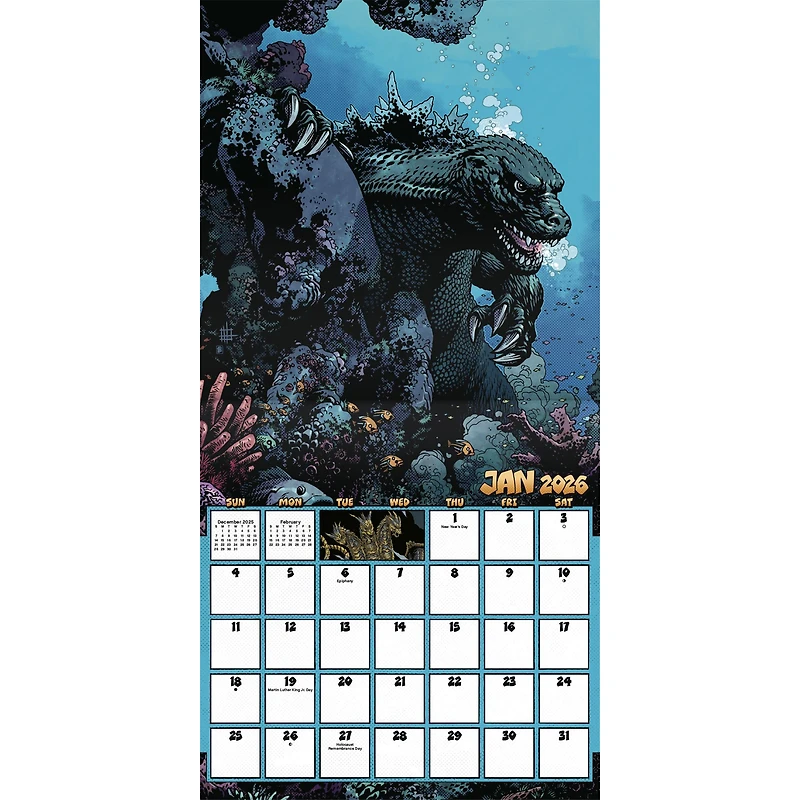 Godzilla Classic 2026 Wall Calendar - Online Only