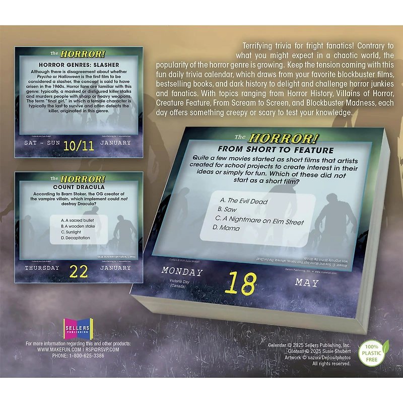 The Horror Terrifying Trivia For Fright Fanatics 2026 Box Calendar