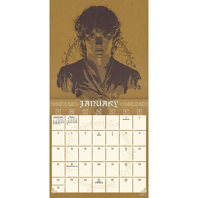 The Lord of the Rings 2027 Wall Calendar