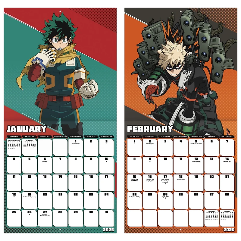 My Hero Academia 2026 Wall Calendar - Online Only