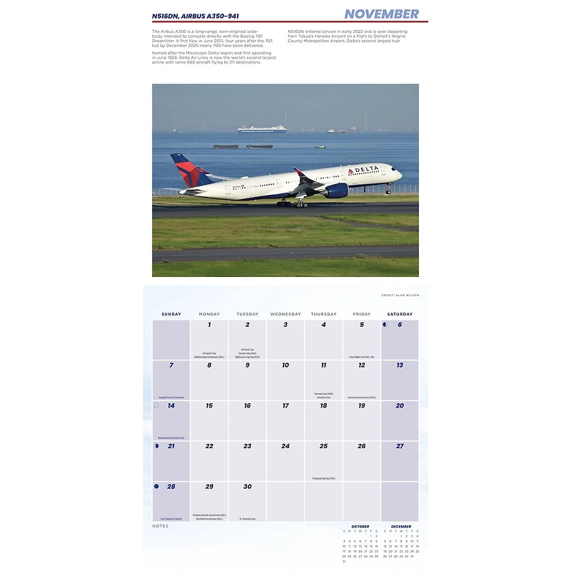 Commercial Aircraft 2027 Wall Calendar