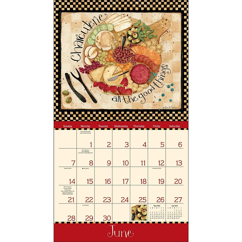 Home Is In The Kitchen Deluxe 2026 Wall Calendar