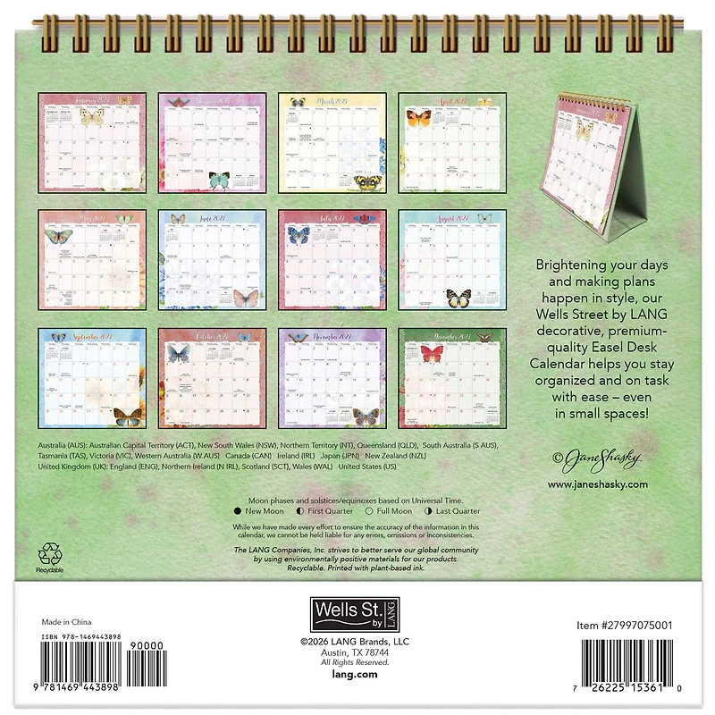 Butterflies 2027 Easel Calendar - Online Only