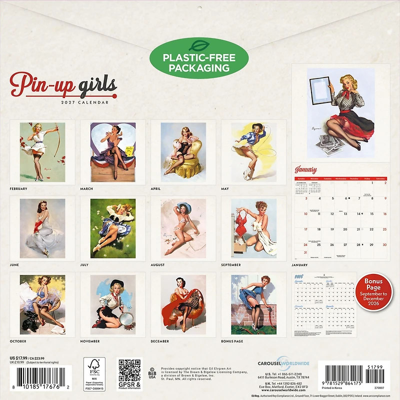 Pin-Up Girls 2027 Wall Calendar