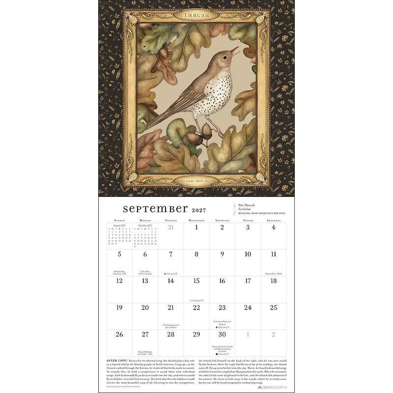 Ornithography 2027 Wall Calendar