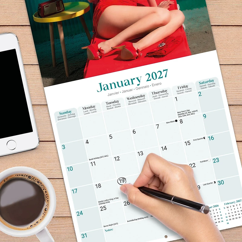 Retro Pin Ups 2027 Wall Calendar