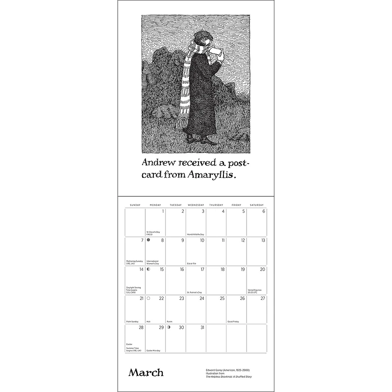 Edward Gorey The Helpless Doorknob 2027 Mini Calendar - Online Only