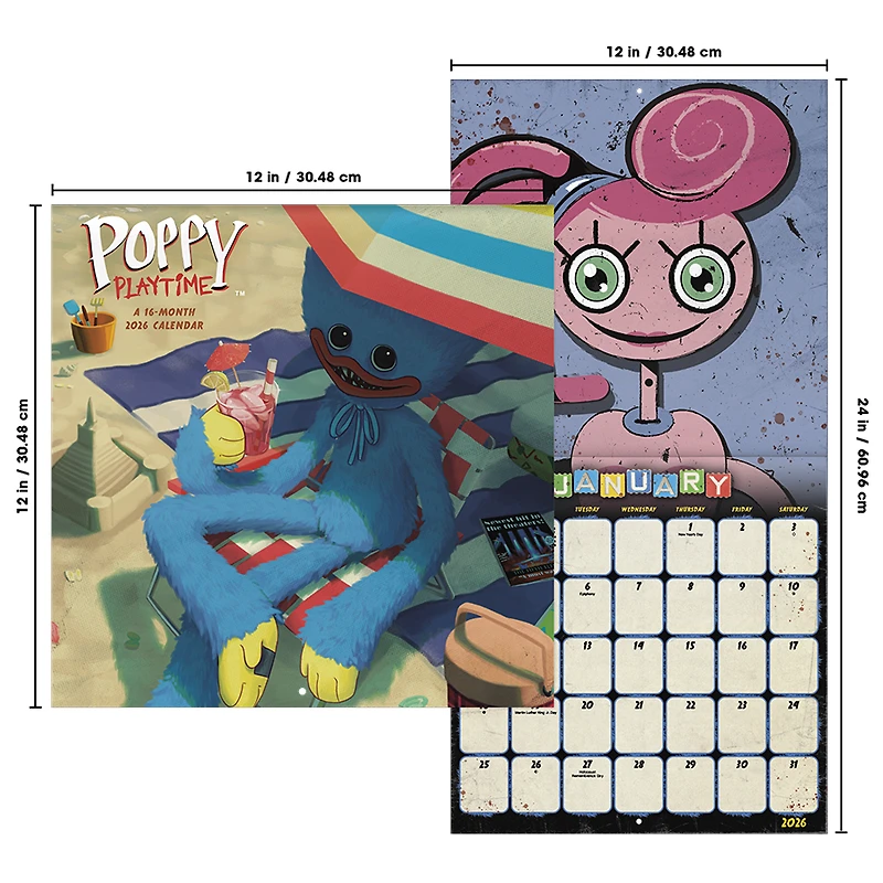 Poppy Playtime 2026 Wall Calendar - Online Only