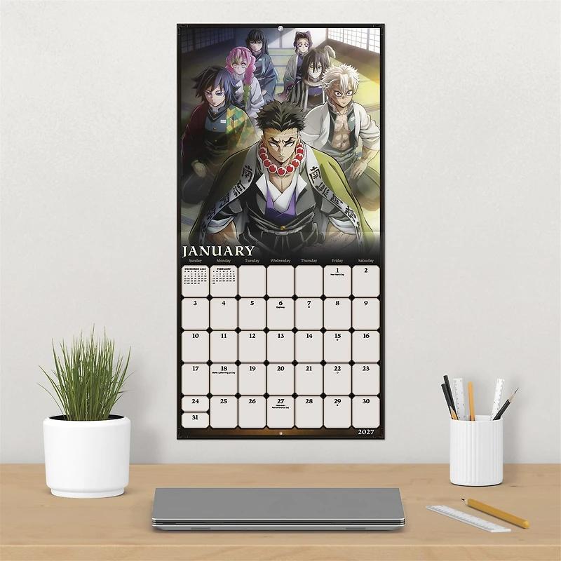 Demon Slayer Kimetsu no Yaiba 2027 Exclusive Wall Calendar with Decal