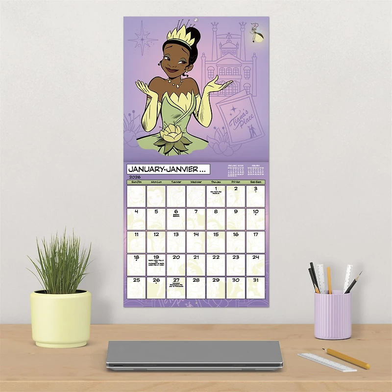 Disney Princess Bilingual 2026 Wall Calendar