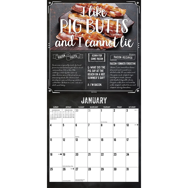 Mmmmmmmm Bacon 2026 Wall Calendar