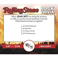 Rolling Stone Rock Trivia 2026 Box Calendar - Online Only