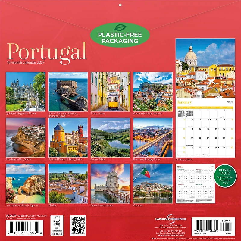 Portugal 2027 Wall Calendar