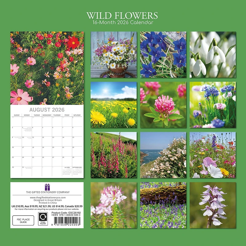 Wildflowers 2026 Wall Calendar