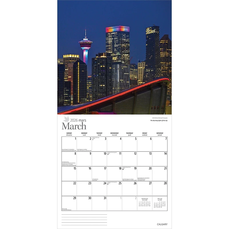 Calgary 2026 Wall Calendar