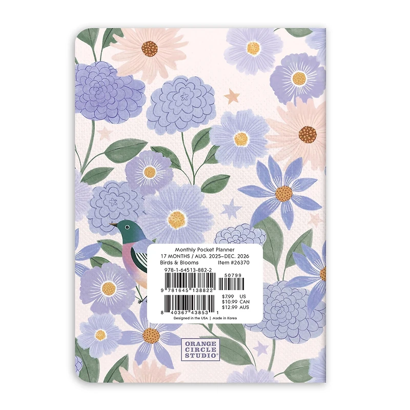 Birds and Blooms 2025-2026 Monthly Pocket Planner Calendar - Online Only