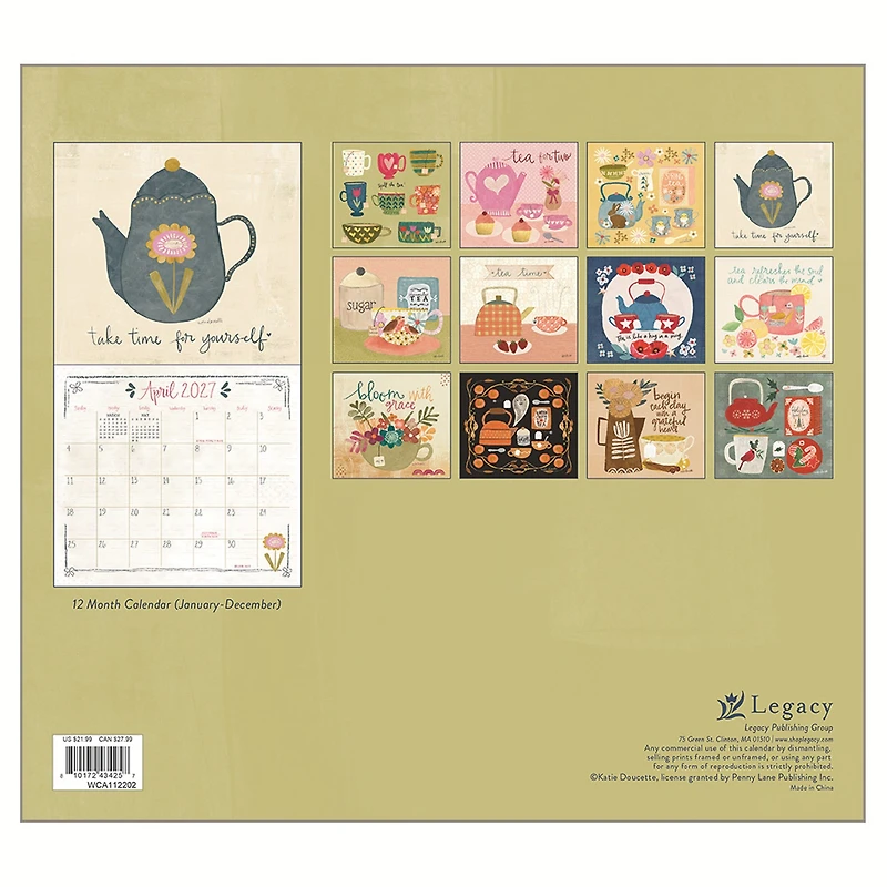 Tea Time 2027 Wall Calendar