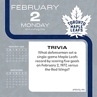 NHL Toronto Maple Leafs 2026 Box Calendar