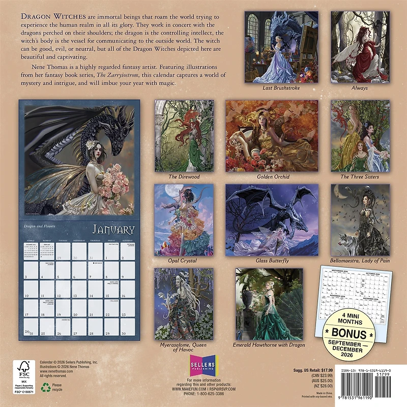 Dragon Witches 2027 Wall Calendar