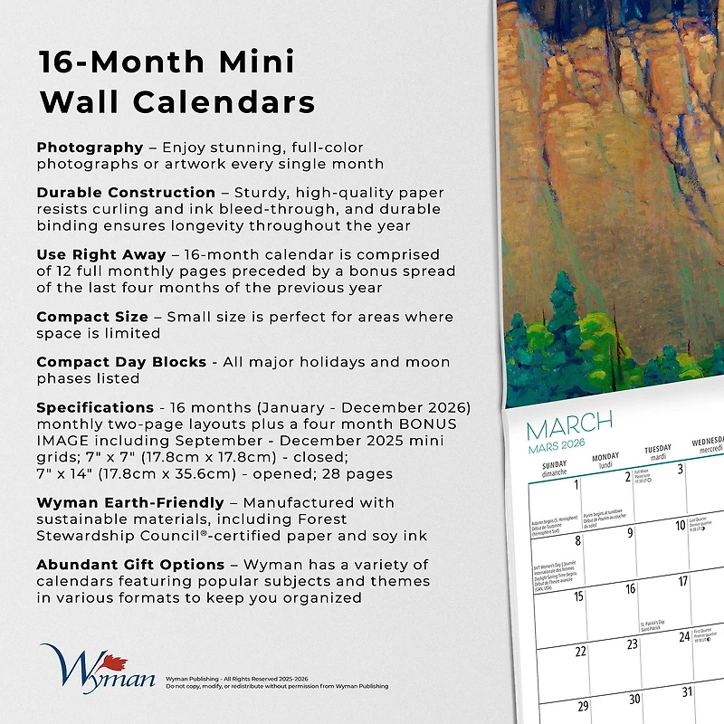 Group Of Seven AGO Bilingual 2026 Mini Calendar - Online Only
