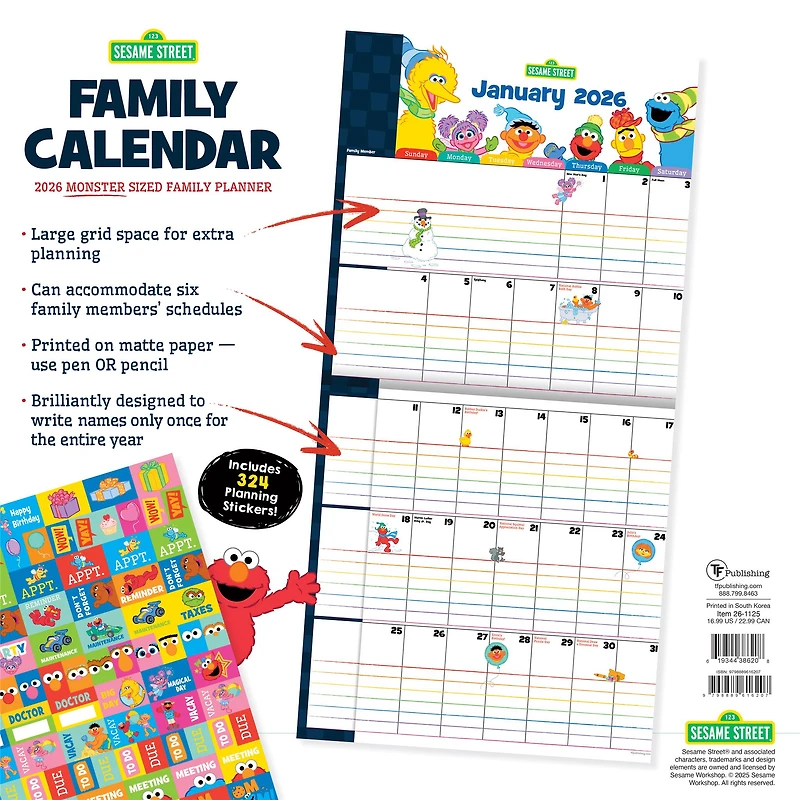 Sesame Street 2026 Wall Calendar - Online Only