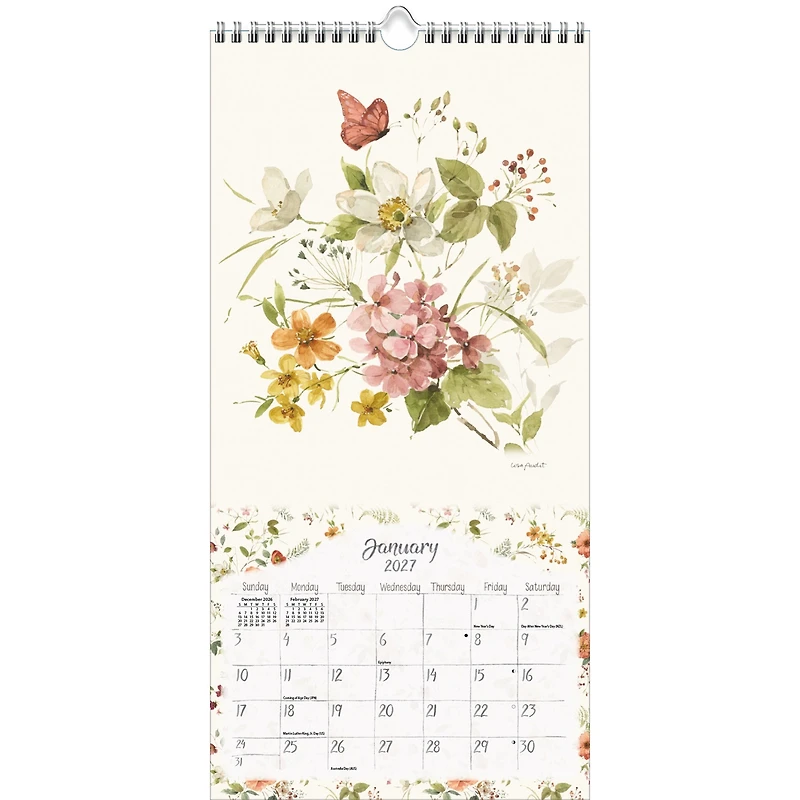 Watercolor Seasons 2027 Slim Calendar - Online Only