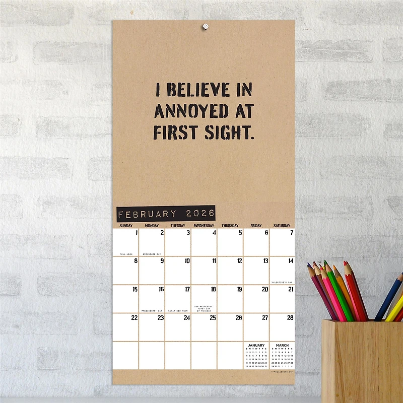 Anti Affirmations And Sarcasm 2026 Mini Calendar - Online Only