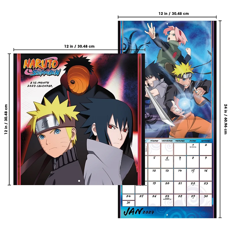 Naruto Shippuden 2027 Wall Calendar