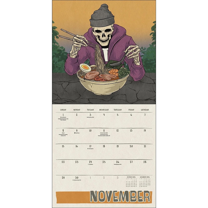 Death Takes A Holiday 2026 Wall Calendar
